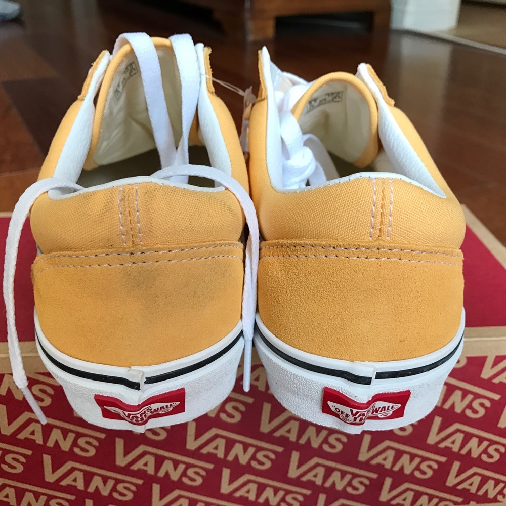 Vans Old Skool Unisex Suede/Canvas Sneakers VN0A5KRFAVL Yellow & White Men's 8.5 - Picture 5 of 12